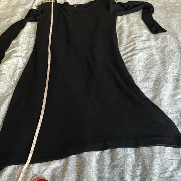 TEENFLO BLACK DRESS WITH EPAULET BEADING TRIM - Picture 14 of 15